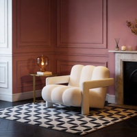 Fauteuil paresseux mobile en velours, siège de salon décontracté créatif, fauteuil léger pour balcon, idéal pour petits appartements