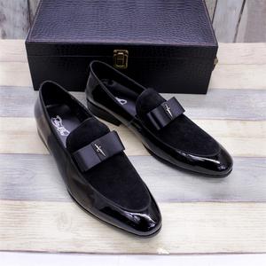 Leather suede men's formal wedding party dress <b>shoes</b> with Oxford style, slip-resistant pointed toe, genuine leather - Product Image 1
