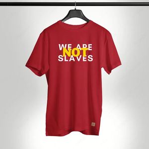 T-shirt Unisexe en Coton Oversize avec Impression Texte Audacieuse 'Nous ne sommes pas des <span class=keywords><strong>esclaves</strong></span>', Motif Graphique Motivant, Mode, Vente en Gros OEM - Product Image 5