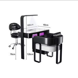 Marble Nail Art <b>Table</b> and Chair Set Beauty Salon Vacuum Cleaner Baking <b>Lamp</b> High-end Combination - Product Image 6