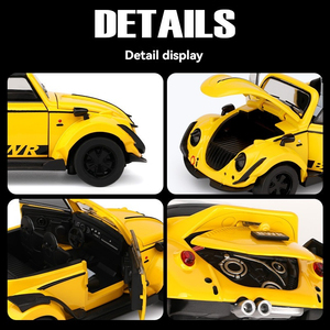 Coche de Metal Fundido a Presión JY 1:32 VV Beetle con Sonido/Luz, Puerta Abatible, Funciona con Pilas - Edades 5+ Juguete de Exhibición y Regalo - Product Image 4