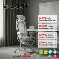 Chaise de bureau ergonomique en maille GTChair avec soutien lombaire, accoudoirs 5D brevetés, repose-pieds réglable et pivotant pour les bureaux d'entreprise