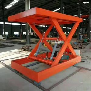 수동 유압 고정식 파렛트 시저 모터 스캐폴딩 맨 트랙형 리프팅 플랫폼 기계식 화물 리프트 테이블 엘리베이터 승강기 - Product Image 5