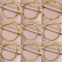 Mode 18k plaqué or étanche en acier inoxydable serpent chaîne torsion corde cheville cubaine Figaro bracelets de cheville pour femmes bijoux de plage