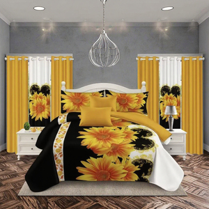 Juego de ropa de <span class=keywords><strong>cama</strong></span> moderno de lujo de 9 piezas, edredones de varios pines con estampado suave, sábanas cómodas <span class=keywords><strong>para</strong></span> uso en el hogar y la boda - Product Image 4