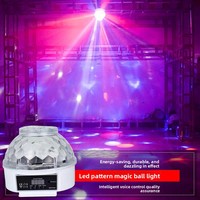 Nouvelle Lampe LED KTV à Effet Boule Magique, Lumière Stroboscopique à Motifs, Télécommande à Activation Vocale, Couleurs Rouge/Vert/Bleu pour la Maison, la Scène DJ