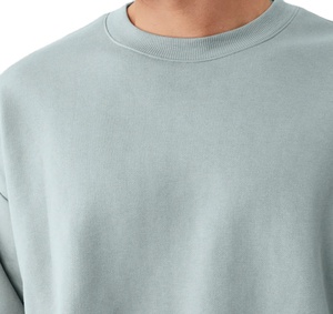 Nouveau Style o-cou sweat hommes plaine couleur unie 360 grammes 100% coton à manches longues côtes poignets personnalisé surdimensionné hommes sweat - Product Image 3