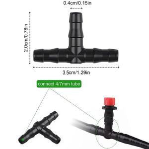 Connecteur en T pour irrigation goutte à goutte, quatre voies, noir, en ABS, pour accessoires de système d'arrosage de jardin - Product Image 5