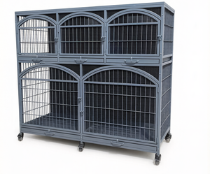 Jaula de Cría <span class=keywords><strong>para</strong></span> Gatos, Perros y <span class=keywords><strong>Conejos</strong></span> de Acero Inoxidable con Tres Niveles y Doble Puerta - Product Image 6