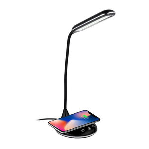 Lámpara de Lectura LED con Cargador Inalámbrico de 15W, Lámpara de Escritorio con Cuello de Cisne, Luz Ajustable, Control Táctil, Ideal para Oficina - Product Image 1