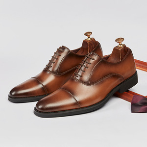 Chaussures pour hommes en cuir anglais, chaussures Oxford pour hommes, chaussures de cérémonie formelles, chaussures à trois pièces en fonte - Product Image 6