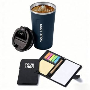 Mug intelligent isotherme à double paroi en métal avec couvercle LED et affichage de la température, personnalisable avec logo, idéal comme cadeau d'affaires promotionnel - Product Image 1
