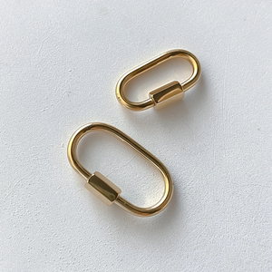 EManco <span class=keywords><strong>Fermoir</strong></span> mousqueton ovale à <span class=keywords><strong>vis</strong></span> en acier inoxydable plaqué or 14K <span class=keywords><strong>pour</strong></span> la fabrication de bijoux DIY - Product Image 5