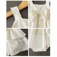 Robe d'été personnalisée pour bébés filles, style barboteuse sans manches, couleur champagne, avec couche extérieure en tulle scintillant en fibre de polyester