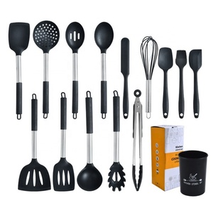15 Pièces d'Ustensiles de Cuisine Multifonctionnels, Ensemble de Spatules de Cuisine en Acier Inoxydable, Accessoires de Cuisine - Product Image 1