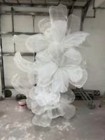 D359 Installation artistique géante en organza pour décor de toile de fond de scène d'entrée de mariage, banquets de fiançailles et vitrines de centre commercial