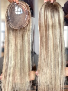 ขายส่งผมมนุษย์ผู้หญิงT Opper 5.5X6 นิ้วMonoหนังกําพร้าAlinged 16 นิ้วดิบผมSilkyตรงในสต็อก - Product Image 5