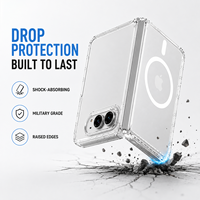 Étui de téléphone magnétique pliable anti-jaunissement pour iPhone Duo, coque de téléphone transparente anti-jaunissement pour iPhone 18 Fold, coque arrière rigide en PC