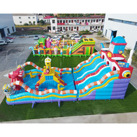 Château gonflable géant de qualité commerciale en PVC pour parc d'attractions, combo château gonflable et aire de jeux gonflable pour enfants