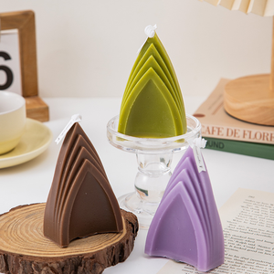 Bougie parfumée blanche de pilier géométrique de décoration de cadeau de mariage - Product Image 1