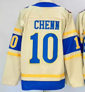 高級な新品メンズフル刺繍アイスホッケーユニフォーム # 25 # 10 # 18 # 55 # 84 # 50ステッチ入り通気性メッシュカジュアルアスレチックユニフォーム - Product Image 4