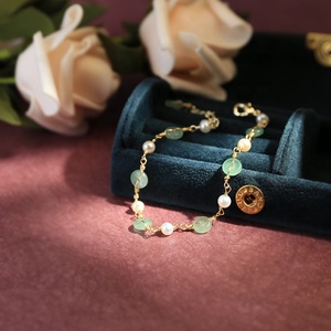 Nuovo braccialetto di smeraldo naturale moda <span class=keywords><strong>verde</strong></span> <span class=keywords><strong>giada</strong></span> pietra preziosa gioielli ringraziamento braccialetto regalo fatto a mano per le donne - Product Image 6