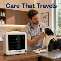 Moniteur patient vétérinaire pour animaux de compagnie, modèle 1409, multiparamètres (ECG, NIBP, SpO2, fréquence cardiaque), pour usage clinique, export direct usine