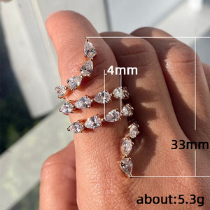 Anelli Eternity da Donna F354 con Zirconia Cubica a Goccia, Montatura a Griffe, Gioielli di Moda per Fidanzamento - Product Image 5