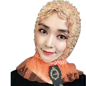 หรับผู้หญิงผ้าโพกหัวผ้าโพลีเอสเตอร์ผูกโบว์แบบปรับแต่งได้หมวกแก๊ปผ้าโพกหัวสไตล์อาหรับพิมพ์ลายระบายอากาศได้ผ้าทอสี่ชิ้น - Product Image 1