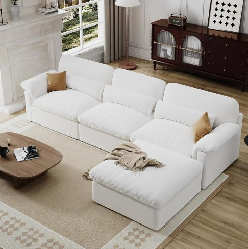 Blanco + Yute + 4 Asientos + Relleno de plumón