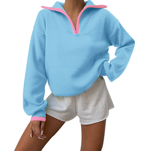 Groothandel op maat gemaakte OEM ODM acryl katoenen gebreide halfrits varsity Alpha Kappp AKA sorority trui voor dames - Product Image 5