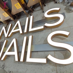Signalisation extérieure étanche, logo <span class=keywords><strong>lumineux</strong></span> personnalisé, canal en acier inoxydable, lettres 3D lumineuses en or, enseignes LED pour entreprises - Product Image 6