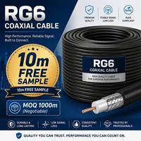 Kabel Koaksial Busa ELESUN RG6 75Ohm Low Loss untuk Transmisi Video CATV Satelit CCTV