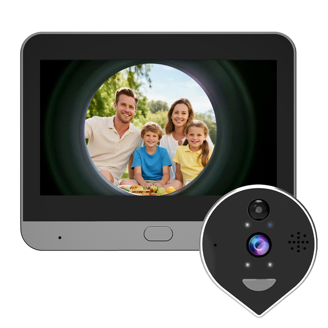 NEW No Blind Spot 360° Panoramic Digital Door View WIFI Peephole Camera PIR Motion Detect Tuya Door Phone for Apartment Security