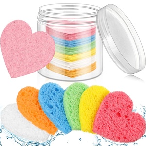 Best Selling Eco Friendly Gifts White Bath Shower Compressed Wood Pulp Cellulose Facial Sponge Sheets - Product Image 1