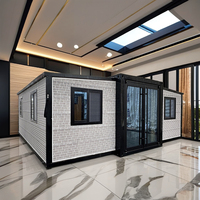 Petite maison modulaire extensible de luxe 40 pieds 30 pieds 20 pieds conteneur pliable pour l'extérieur à faible coût avec salle de bain