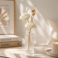 Diffuseur de parfum d'ambiance en bois de Sola, fleur d'œillet de 6 cm, fait main, vente en gros, direct usine, OEM