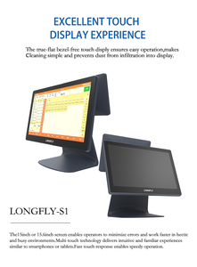 LongFly 15,6 pulgadas 10,1 pantalla de cliente <span class=keywords><strong>Android</strong></span> todo en uno terminal POS pantalla táctil caja registradora POS a la venta <span class=keywords><strong>tpv</strong></span> EPOS hardware - Product Image 5