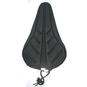 Housse de selle de vélo en silicone gaufré en forme de feuille, rembourrage en gel confortable noir pour la protection du siège de vélo de montagne - Product Image 1