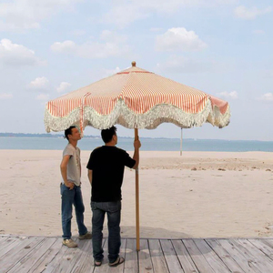 Sombrilla de exterior moderna para patio, venta al por mayor, paja sintética, Tiki, rafia, sombrillas de paja, características de inclinación de manivela para muebles de jardín - Product Image 6