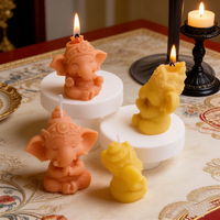 Moules à gâteau en silicone Ganesha mignons, sculpture 3D du dieu éléphant méditant, moule pour artisanat en résine, bougies parfumées DIY, décoration de yoga pour la maison
