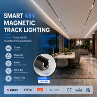Système d'éclairage sur rail magnétique moderne 48V LED, spot linéaire encastré au plafond en alliage d'aluminium, lampe à intensité variable pour la maison