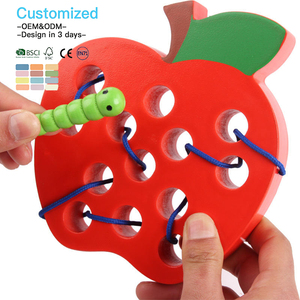 Juguetes Educativos de Madera Montessori EDULAND OEM ODM <span class=keywords><strong>para</strong></span> Niños Pequeños, Juguete de Enhebrado con Forma de Insectos y Frutas <span class=keywords><strong>para</strong></span> el Aprendizaje Temprano - Product Image 2
