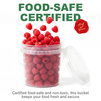 Seau en plastique transparent avec couvercle, hermétique, de qualité alimentaire, OEM&ODM, 900 ml, 1 L, 2 L, 3 L, 4 L, 5 L, pour noix, yaourt, bonbons, confiture