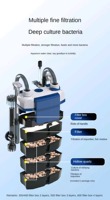 Filtre d'aquarium électrique suspendu SUNSUN en plastique pour niveau d'eau bas, 500L/h, 4 bacs de filtration, multifonction, pour aquarium de poissons koï
