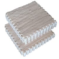 Tapis en mousse EVA carré à emboîtement en peluche, 16 pièces, tapis de jeu rampant, carreaux de sol, tapis à poils longs pour chambre d'enfant