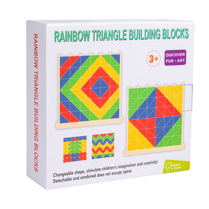 Blocs de construction triangulaires en gros pour enfants, blocs de construction éducatifs en bois, jeu d'entraînement à la réflexion, blocs de puzzle en bois - Product Image 6