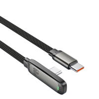 Câble de données USB de type C pour jeux, avec conducteur en cuivre pur, gaine en nylon tressé, charge rapide 3A, indicateur LED - Longueurs de 1 m/2 m