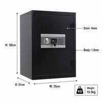 Caja Fuerte Grande de 50 cm de Altura, Caja de Seguridad para Almacenamiento de Archivos y Documentos, Caja Fuerte Electrónica con Cerradura Digital, Gabinete de Oficina