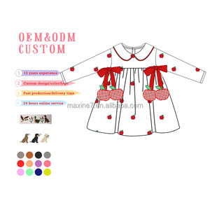 Ensemble de vêtements printemps et automne à manches longues pour filles Ensemble 2 pièces pour petites filles Ensemble soeur Broderie pomme pour filles - Product Image 5